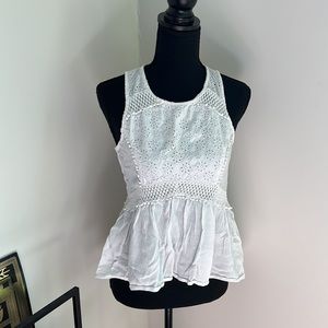 Hollister small white sleeveless shirt